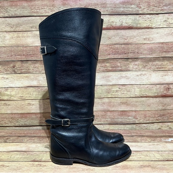 Frye Black Leather Dorado Boots - Picture 4 of 11